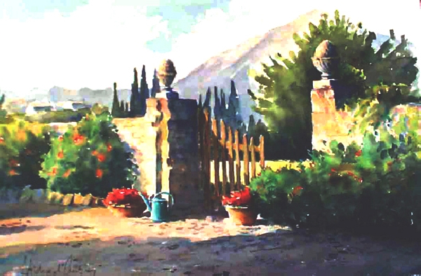 The blue watering can