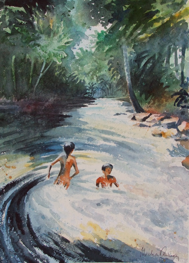 Playing in the river