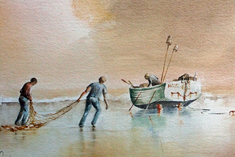 Hauling the nets in